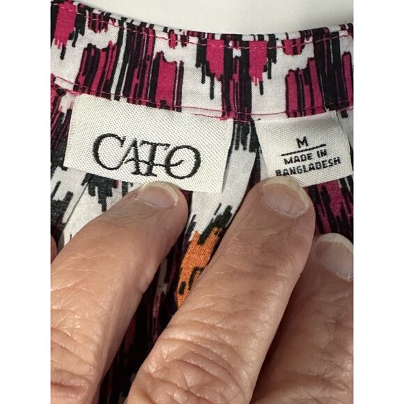 Catos Women’s Size M 1/4 Button Up Sleeveless Blouse Flowy Lightweight - Picture 8 of 10